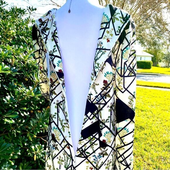 WAYF HENDRIX PRINT V-NECK ABSTRACT FLORAL LONG SLEEVE SHEATH DRESS M NWT - Picture 12 of 17